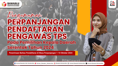 Perpanjangan pendaftaran Pengawas TPS